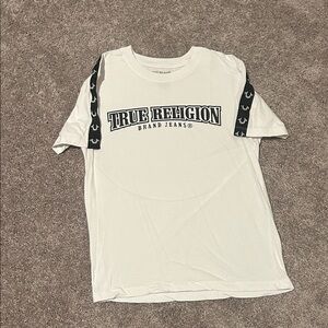 True Religion White T-Shirt with Black Accents